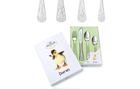 Kinderbestek, Dieren 4dlg staal - Keltum - 20023