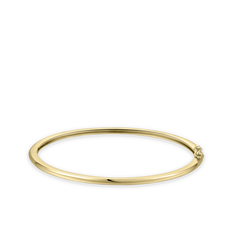Bangle, 14krt.goud halfrond (breedte: 2,5mm.) D=60mm. - 20125