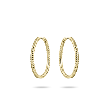 Oorringen, 14krt.goud met klapscharnier (20x1,6mm.) - 20127 Oorringen, 14krt.goud met klapscharnier (20x1,6mm.) - 20127