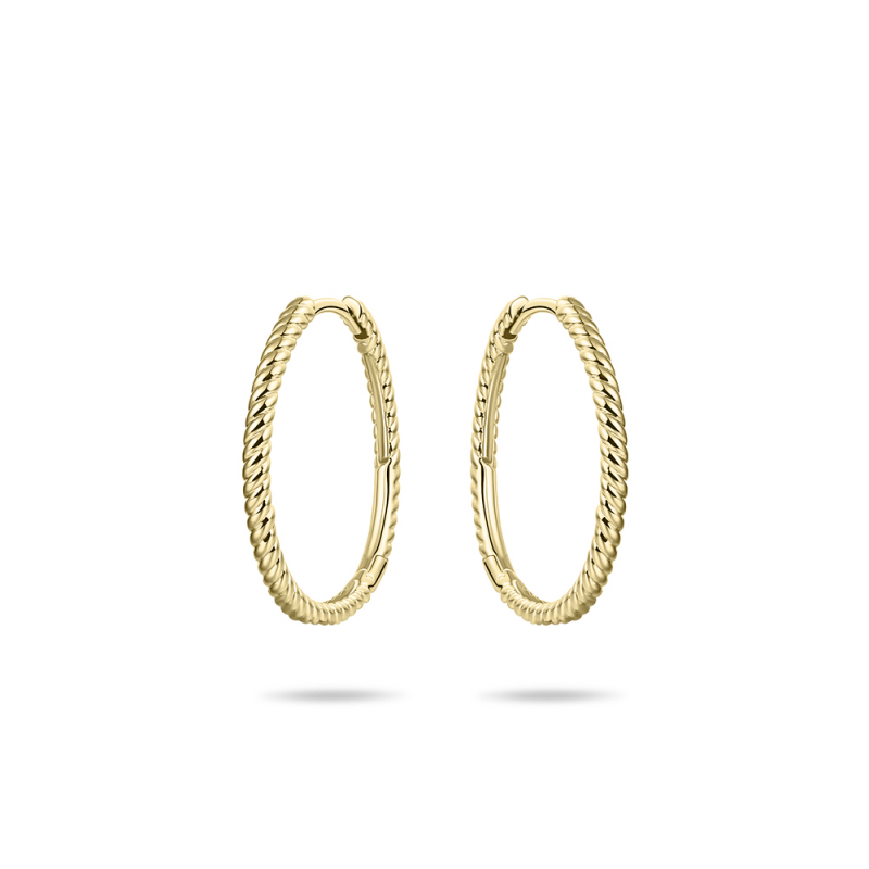 Oorringen, 14krt.goud met klapscharnier (20x1,6mm.) - 20127