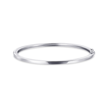Bangle, 14krt.witgoud met scharnier (breedte: 2,4mm.) D=60mm. - 20183
