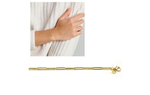 HC Armband, 14krt.goud boxlink (lengte: 19cm) - 20253