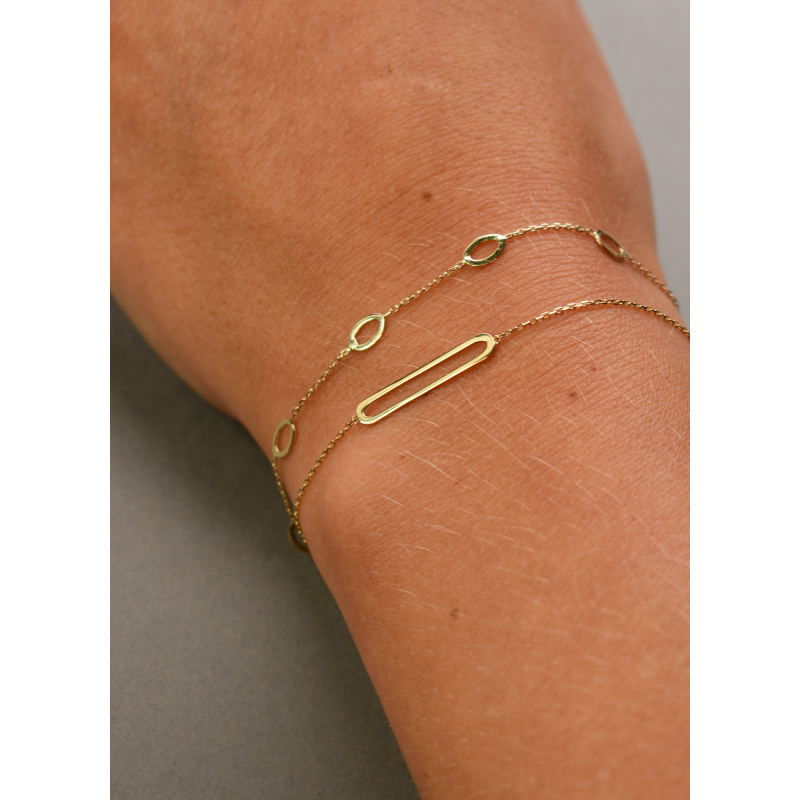 Jackie Armband, 14krt.goud Bahia Oval (lengte: 17,5-19cm.) - 20255