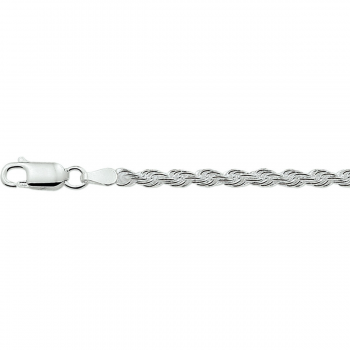 Armband, zilver koordschakel 3mm. (lengte: 18cm.) - 16762