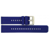 Horlogeband, Navy Blue - 20mm. - Flexibele Silicone band met RVS gesp. - 19907