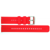 Horlogeband, Rood - 18mm. - Flexibele Silicone band met RVS gesp. - 19912