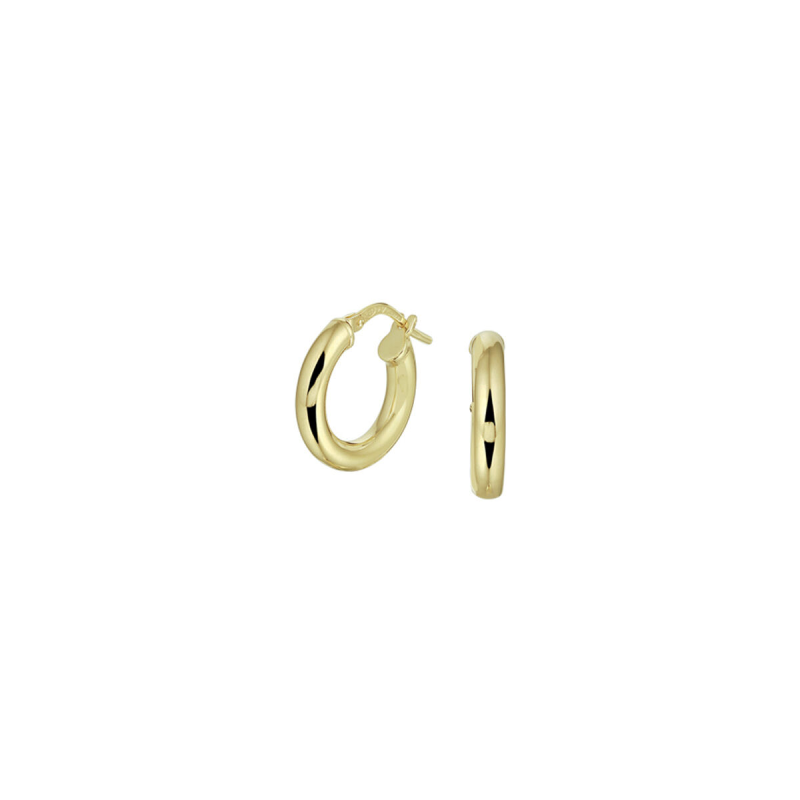 Oorringen, 14 karaat goud met een kern van 925 zilver.(16x3mm.) - 19944