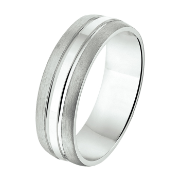Amorio Ring, zilver gerhodineerd breedte 6.5mm.  (maat 20,5)  GLADDE RING - 20274