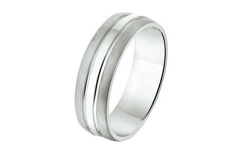 Amorio Ring, zilver gerhodineerd breedte 6.5mm.  (maat 20,5)  GLADDE RING - 20274