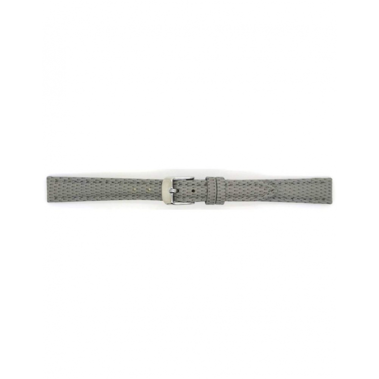 calf leather watch strap with fine lizard print and nubuck lining. This semi padded watch strap is soft and has a stainless steel buckle. - 20307