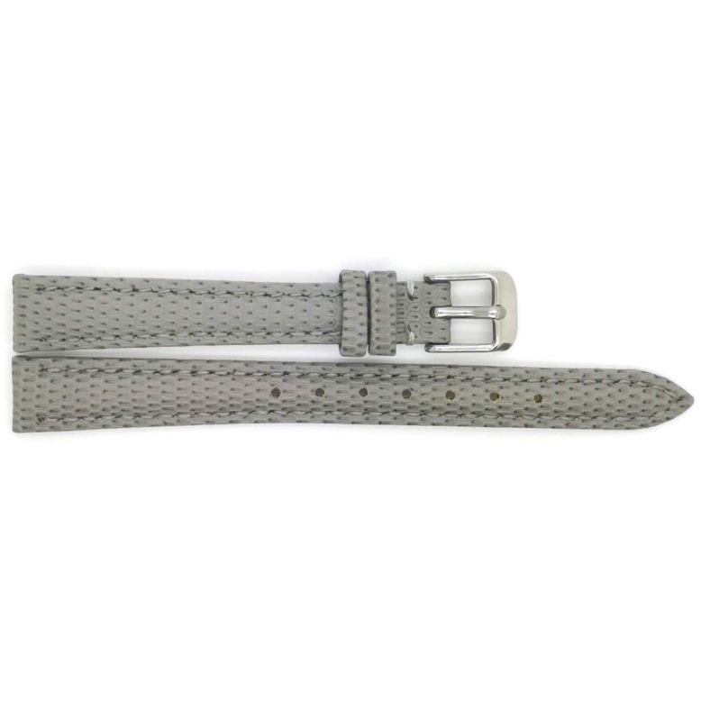 calf leather watch strap with fine lizard print and nubuck lining. This semi padded watch strap is soft and has a stainless steel buckle. - 20307
