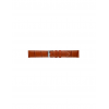 Alligator print calf leather strap, mat. With strong case and buckle connection, stitched loop and stainless steel buckle. This strap has soft leather lining and is super flexible. White stitching - 20304