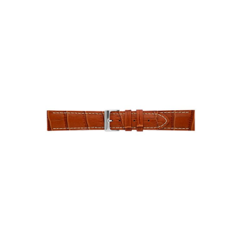 Alligator print calf leather strap, mat. With strong case and buckle connection, stitched loop and stainless steel buckle. This strap has soft leather lining and is super flexible. White stitching - 20304