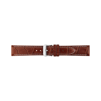 Alligator print calf leather strap, mat. With strong case and buckle connection, stitched loop and stainless steel buckle. This strap has soft leather lining and is super flexible. White stitching - 20304