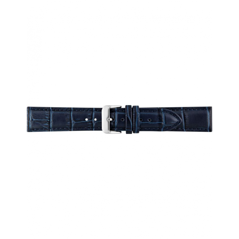 Horlogeband 14mm Blauw, Krokodillen print - 20308
