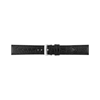 Horlogeband 14mm Zwart, krokodillenprint - 20310