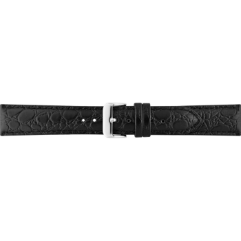 Horlogeband 14mm Zwart, krokodillenprint - 20310