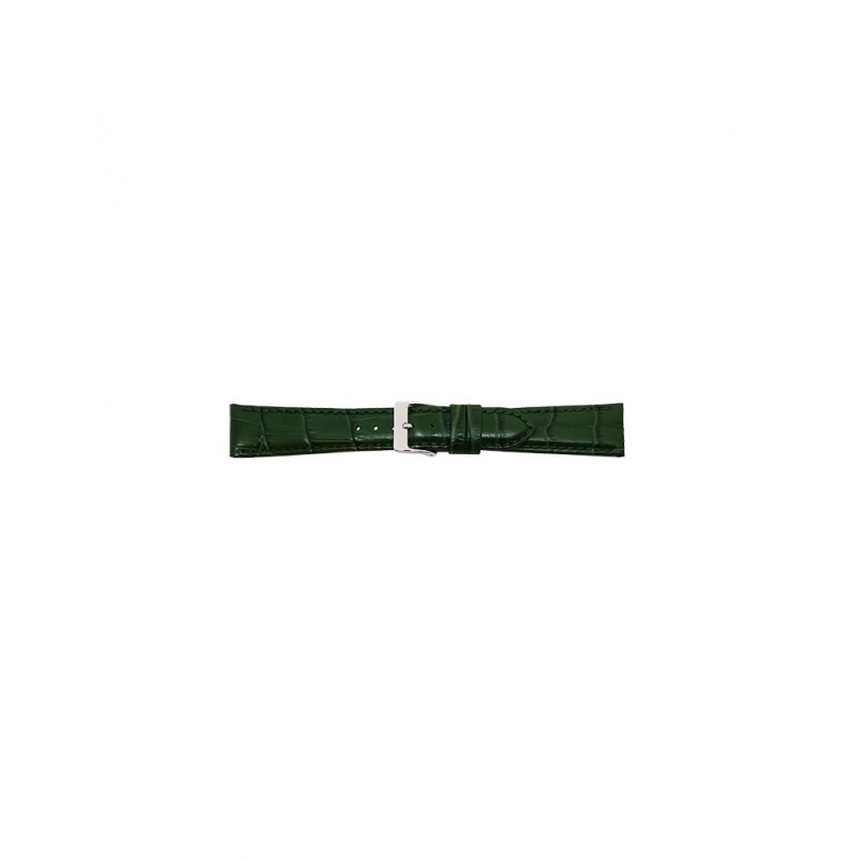Alligator print calf leather strap, mat. With strong case and buckle connection, stitched loop and stainless steel buckle. This strap has soft leather lining and is super flexible - 20313