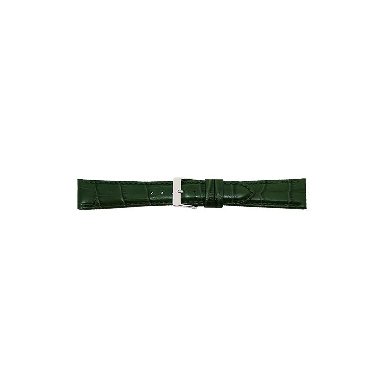 Alligator print calf leather strap, mat. With strong case and buckle connection, stitched loop and stainless steel buckle. This strap has soft leather lining and is super flexible - 20313