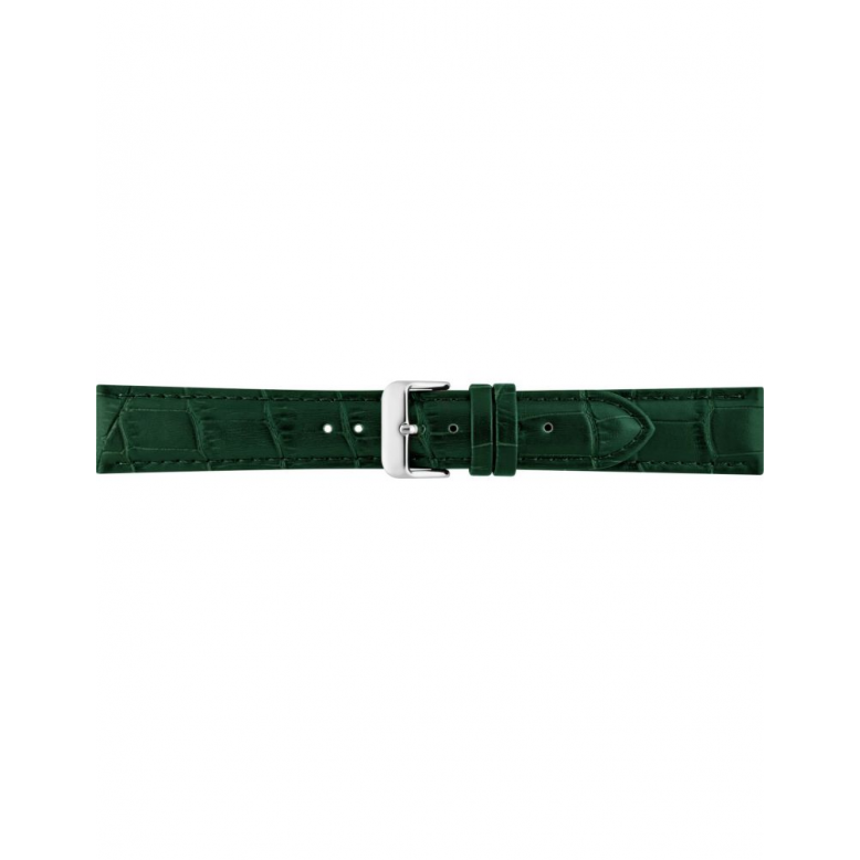 Alligator print calf leather strap, mat. With strong case and buckle connection, stitched loop and stainless steel buckle. This strap has soft leather lining and is super flexible - 20313