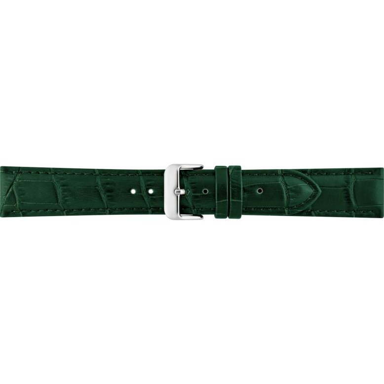 Alligator print calf leather strap, mat. With strong case and buckle connection, stitched loop and stainless steel buckle. This strap has soft leather lining and is super flexible - 20313