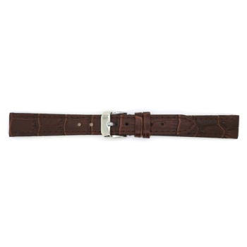 Horlogeband 14mm, Bruin met Kroko print. - 20314