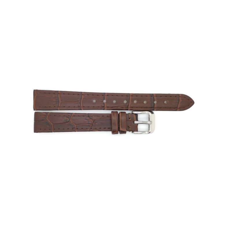 Horlogeband 14mm, Bruin met Kroko print. - 20314