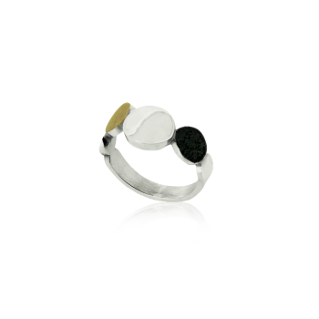AUDAR Ring, model 1872 zilver met 18 krt goud (maat 54) - 20360