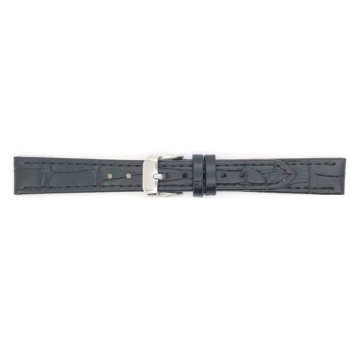 Horlogeband 14mm Zwart Krokodillenprint - 20322