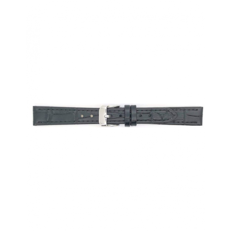 Horlogeband 14mm Zwart Krokodillenprint - 20322
