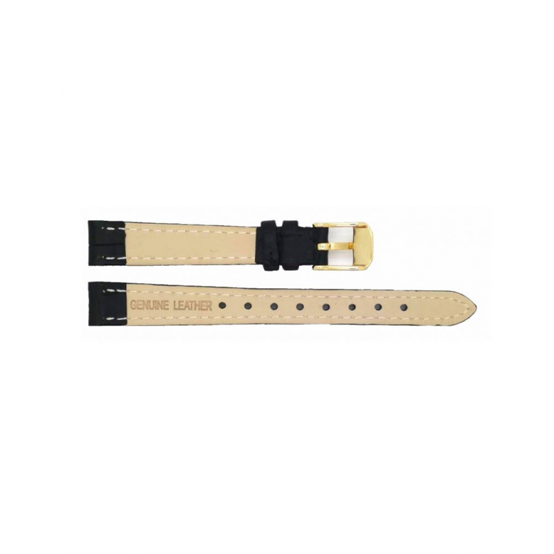 Horlogeband 14mm Zwart Krokodillenprint - 20322