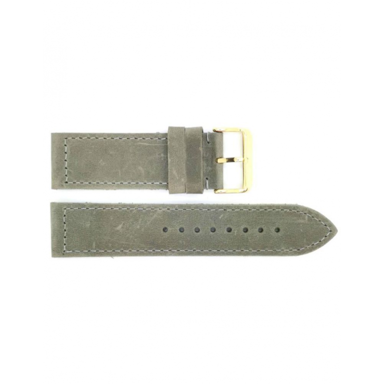 BBS suede solid leather watch strap with steel buckle. This cool strap will get better looking after wearing. Thick but super flexible and soft. - 20347