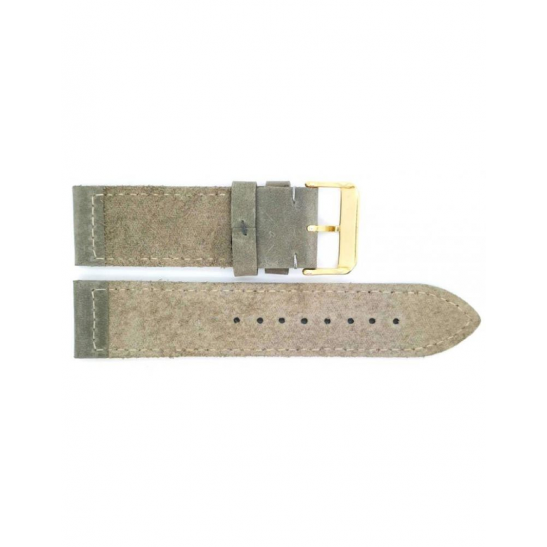 BBS suede solid leather watch strap with steel buckle. This cool strap will get better looking after wearing. Thick but super flexible and soft. - 20347