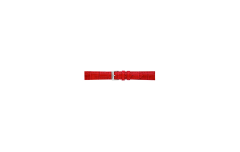 Horlogeband 22mm Krokodillenprint in de kleur Rood - 20351