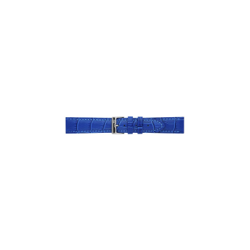 Alligator print calf leather watch strap, mat. Blauw - 20324