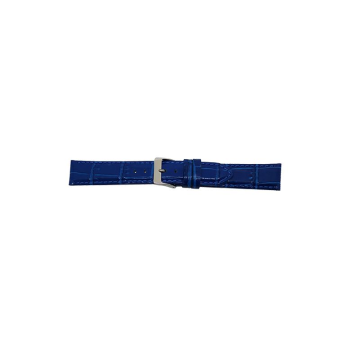 Alligator print calf leather watch strap, mat. Blauw - 20324 Alligator print calf leather watch strap, mat. Blauw - 20324