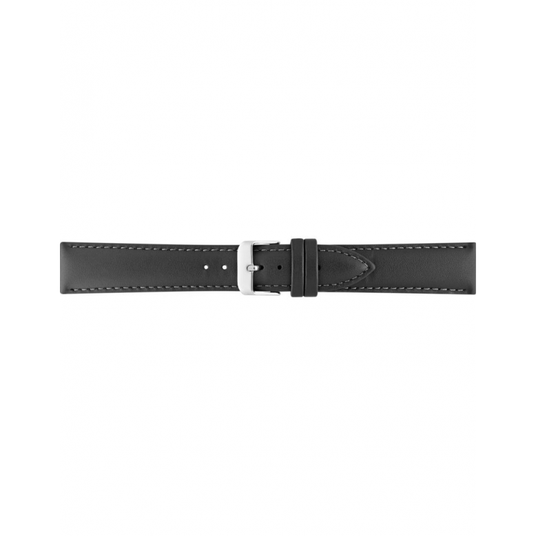 Simple calf leather, padded, strap with steel buckle and same color stitch. - 20331
