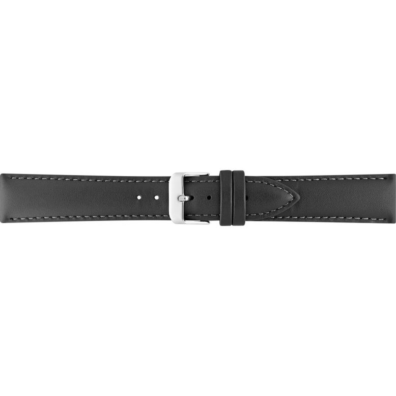 Simple calf leather, padded, strap with steel buckle and same color stitch. - 20331