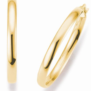 Oorringen, 14krt.goud ovale buis (27x3mm.) - 20246 Oorringen, 14krt.goud ovale buis (27x3mm.) - 20246