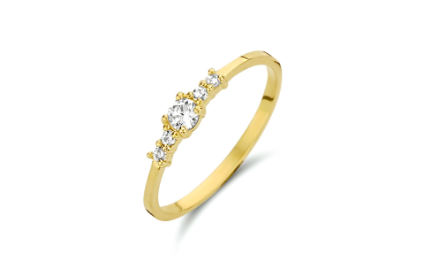 HC Ring, 14krt.goud met zirconia (maat 18,5) - 20284