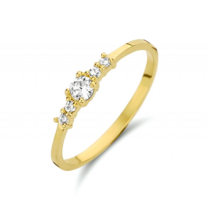 Ring, 14krt.goud met zirconia (maat 18,5) - 20284