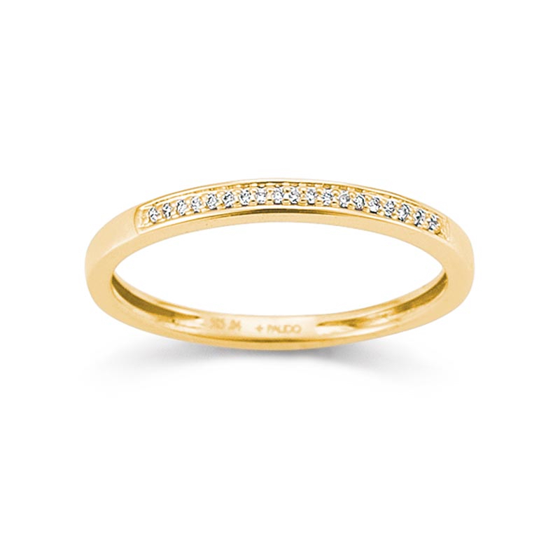 Ring, 14krt.goud met diamant totaal 0,04ct.(maat 52) - 20249