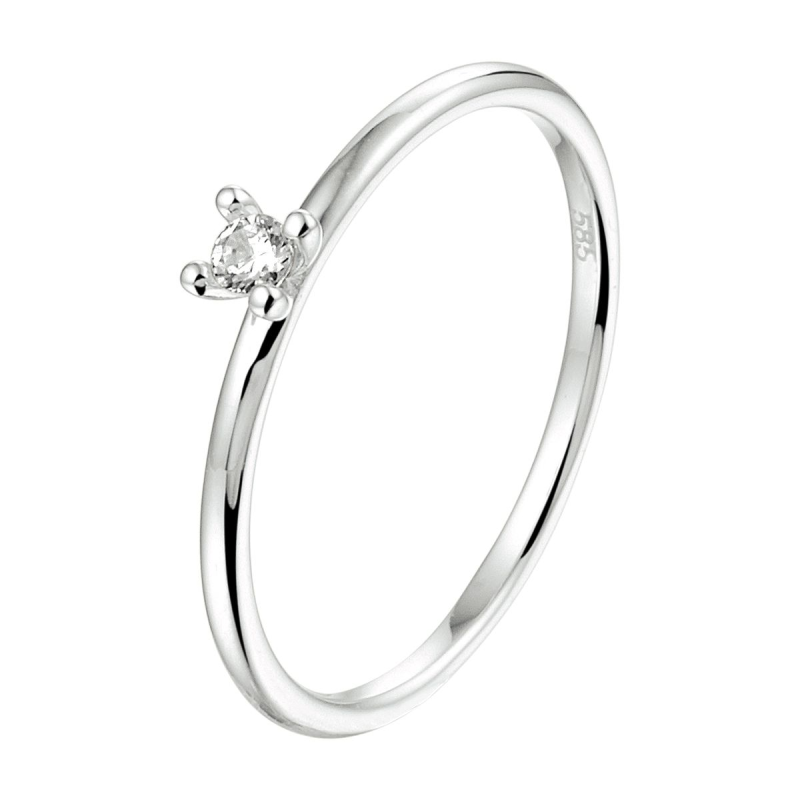 Ring, 14krt.goud met zirconia (maat 17,25) - 20286