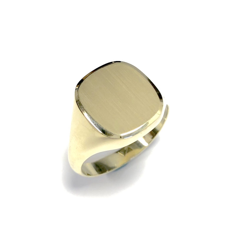 Herenring, 14 karaat goud monogramring 15x13mm.(maat 22) - 20292