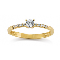 Ring, 14krt.goud met zirkonia (maat 56) - 20504