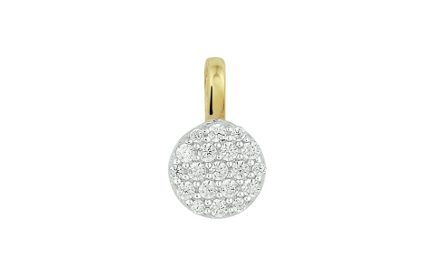 Hanger, 14krt.goud met zirconia (7mm.) - 20532