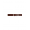 Plain soft calf leather watch strap PARALLEL (so not descending) with stainless steel buckle and soft nubuck lining. - 20543