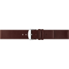 Plain soft calf leather watch strap PARALLEL (so not descending) with stainless steel buckle and soft nubuck lining. - 20543