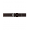 Plain soft calf leather watch strap PARALLEL (so not descending) with stainless steel buckle and soft nubuck lining. - 20544
