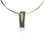 AUDAR Collier met hanger, model 1932 zilver/18krt.goud 16x40mm. (lengte:42cm.) - 20564